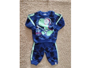 Conjunto azul e verde moletom bebê