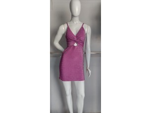 Vestido lilás com brilho curto de alcinha