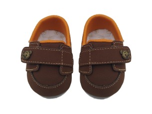 Mocassim baby marrom menino fase 1