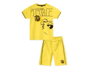 Conjunto camiseta bermuda infantil masculino da Tigor.