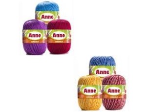 Linha Anne 500m círculo cores lisas e mescladas crochê