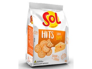 BISC. SALGADO QUEIJO PACOTE 80g SOL HITS