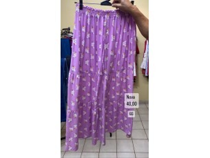 Saia feminina longa lilás