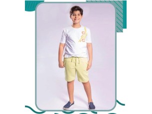 Conjunto Infantil Masculino Camisa Branca e Bermuda