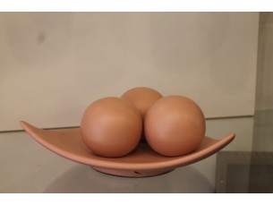 Conjunto prato com 03 esfera rose decorativo 