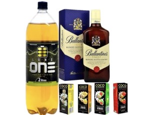 Combo com whisky ballantines finest + energético de 2l + 04 unidades de gelo