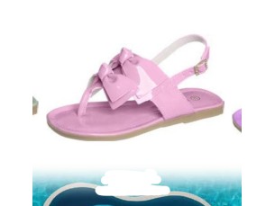 Sandália infantil feminina rosa com laços