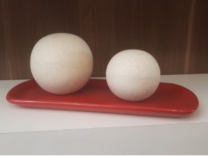 Conjunto de bandeja e esferas de cerâmica