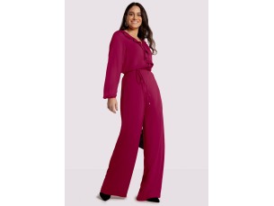 BLUSA MANGA BUFANTE EM VISCOSE COM BABADO - ROSA DRY ROSE