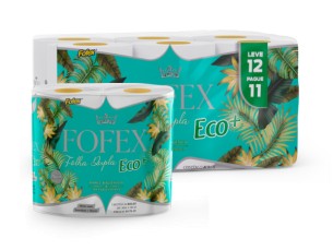 PAPEL HIGIENICO FOFEX ECO+ FOLHA DUPLA 6X12 L12P11 6 X 12 30M