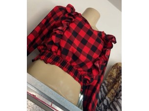 Cropped xadrex manga longa 