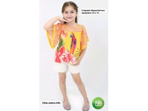 Conjunto menina bata e short branco