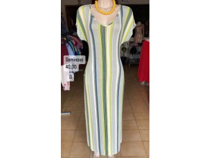 Vestido feminino longo listado 