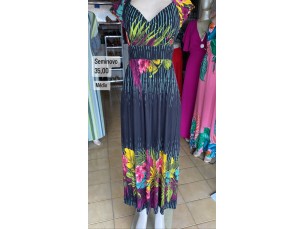 Vestido feminino longo de alça estampado