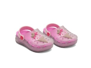 Babuche Infantil Sorvete Transparente Rosa  