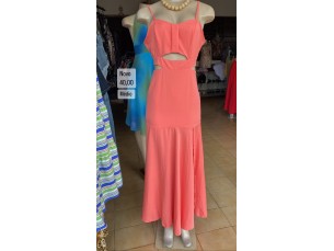 Vestido feminino longo de alça rosa