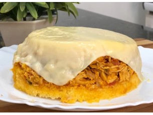 CUSCUZ COM QUEIJO E FRANGO