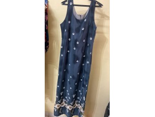 Vestido alcinha azul estampado 