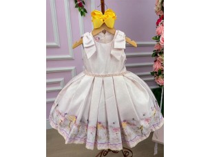 Vestido Salmão Florido