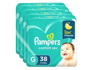 FRALDA PAMPERS CONFORT SEC - TAM G COM 38 UN