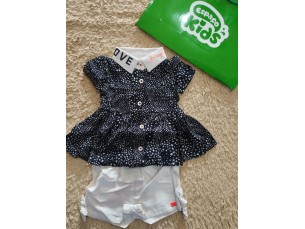 Conjunto feminino bata com gola e short