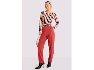 BLUSA MANGA LONGA EM MALHA VISCOSE ESTAMPADA- NATURAL BEGE