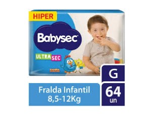 FRALDA BABYSEC ULTRA HIPER - TAM G COM  64 UN