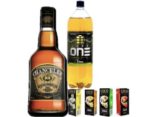 Combo Whisky Chanceler  1l + Energético 2l + 04 unidade de gelo saborizado 