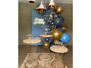 Happy birthday blue gold