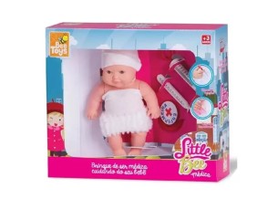 Brinquedo menina mini boneca little bee brincando de medica