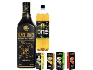 Combo com whisky black joker Tradicional + energético de 2l + 04 unidades de gelo