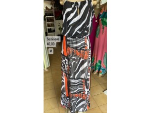 Vestido feminino longo de alça estampado