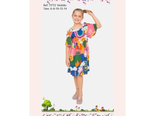 Vestido Colorido com Decote nas Costas