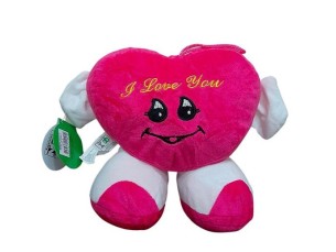 Coração de pelúcia com pé