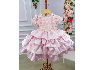 Vestido Rosa Babados