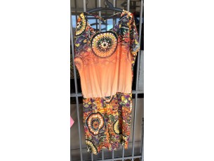 Vestido estampado laranja 