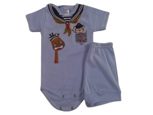 Conjunto infantil de body e short Marinheiro 