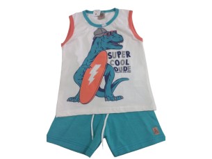 Conjunto infantil masculino regata Dinossauro