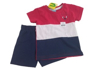 Conjunto infantil masculino vermelho com azul