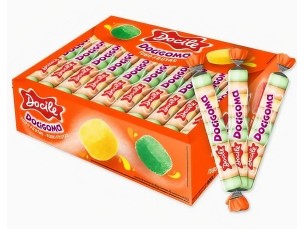 BALA DE GOMA TUBO SORTIDOS 30 TUBOS X 10 UN DOCILE