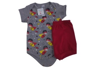 Conjunto infantil de body e short Super Homem