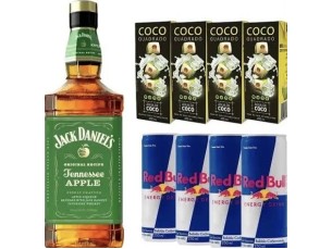 Combro com Whisky de Maçã Verde Jack Daniels Apple 1l + Red Bull + 04 Gelo saborizado + 04 Copos