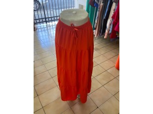 Saia longa feminina laranja 