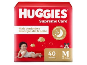 FRALDA HUGGIES SUPREME CR  - TAM M COM 40 UN