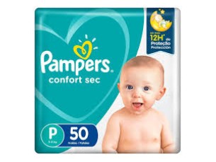 FRALDA PAMPERS CONFORT SEC - TAM P COM 50 UN
