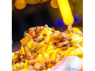 Fritas com Cheddar e bacon (300g)