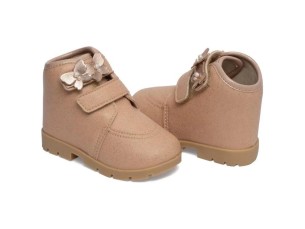 Bota infantil feminina nude borboletas
