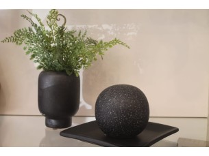 Kit com 03 peças fosca marmorizada ( Vaso, esfera e prato) Decoração para sala de estar e escritório